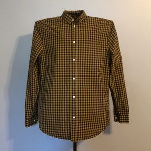 H&M corn yellow fall button down